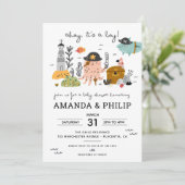 Pirate Baby shower Ahoy Het is een jongen Kaart (Staand voorkant)