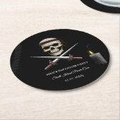 Pirate Bachelor / Verjaardagsfeest - piratenthema Ronde Kartonnen Onderzetter (Gebogen)