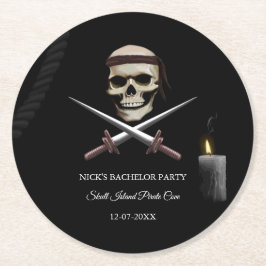 Pirate Bachelor / Verjaardagsfeest - piratenthema Ronde Kartonnen Onderzetter