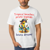 Pirate Banana Adventure Vibe op Tropical Beach T-shirt (Voorkant)