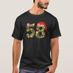 Pirate Bandana 58 jaar oude grafische 58e verjaard T-shirt