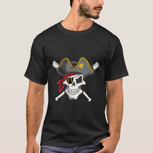 Pirate Baseball Skull Fans of Pittsburgh T-shirt (Voorkant)