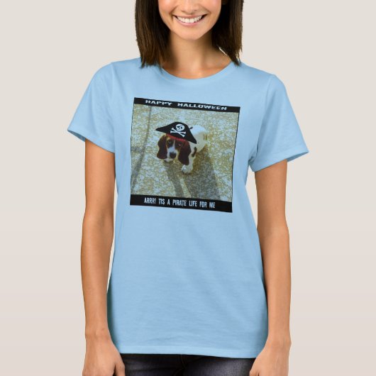 Pirate Basset Hound Shirt (Voorkant)