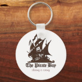Pirate Bay - houtextuur Sleutelhanger (Voorkant)