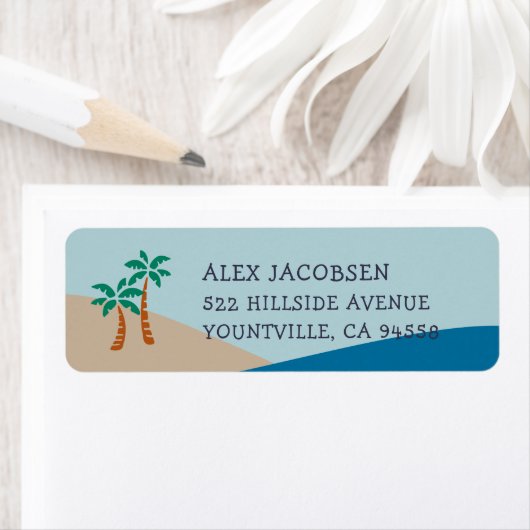 Pirate Beach Return-adres Etiket (Insitu)