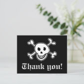 Pirate bedankkaart voor verjaardagsfeestje briefkaart (Staand voorkant)