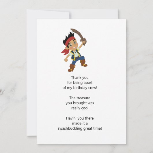 Pirate bedankt notitiekaartje (Achterkant)