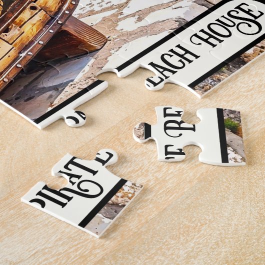 Pirate Bench bij het strand Puzzel Legpuzzel (Zijkant)