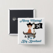 Pirate Big Brother Vierkante Button 5,1 Cm (Voorkant /achterkant)