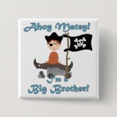 Pirate Big Brother Vierkante Button 5,1 Cm (Voorkant)