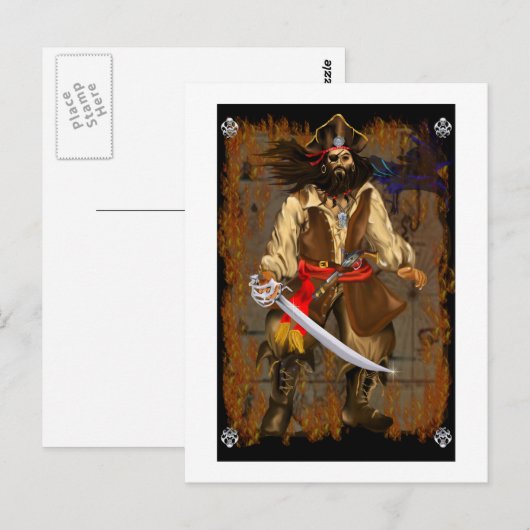 Pirate-Big en Bad Briefkaart (Voorkant / Achterkant)