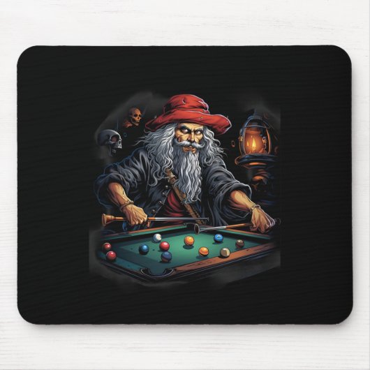 Pirate Biljart Pool Player Buccaneer Sports Muismat (Voorkant)