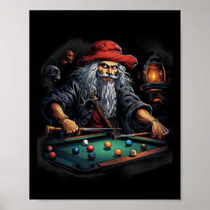 Pirate Biljart Pool Player Buccaneer Sports Poster
