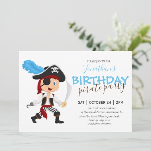 Pirate Birthday Adventure Aankondiging (Staand voorkant)