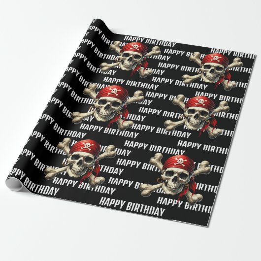Pirate Birthday Adventure Cadeaupapier (Uitgerold)