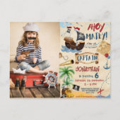 Pirate Birthday Ahoy Pirate Boy Party Briefkaart (Voorkant)