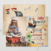 Pirate Birthday Ahoy Pirate Boy Party Kaart (Voorkant / Achterkant)