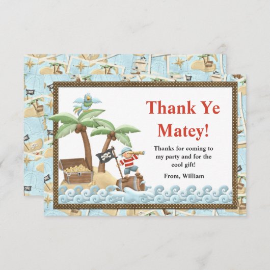 Pirate Birthday - Bedankt voor je creditcard (Voorkant / Achterkant)