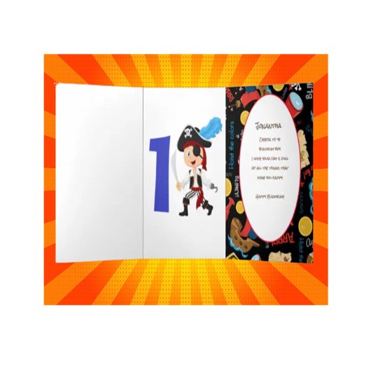 Pirate Birthday Boy Adventure Tri-Fold Kaart