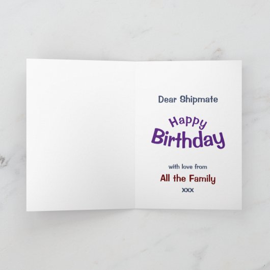 Pirate Birthday Bright Cheerful Cartoon Kaart (Binnen)