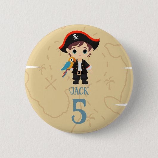 Pirate Birthday Button Badge (Voorkant)