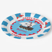 Pirate Birthday Cute Ship Kinder gepersonaliseerd  Papieren Bordje (Gekanteld)