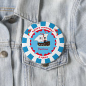 Pirate Birthday Cute Ship Kinder gepersonaliseerd Ronde Button 4,0 Cm (In situ)