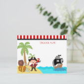 Pirate Birthday Dank je wel Bedankkaart (Staand voorkant)