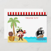 Pirate Birthday Dank je wel Bedankkaart (Voorkant / Achterkant)