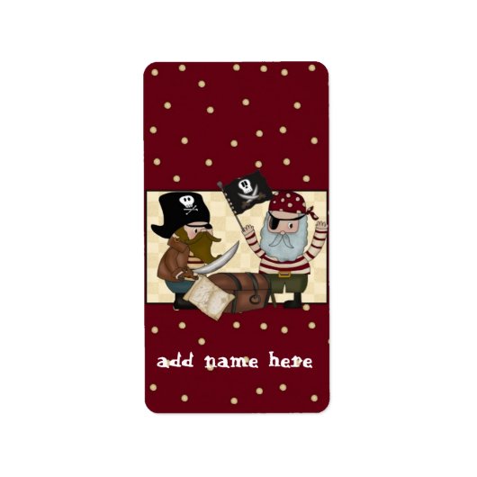 Pirate Birthday Hershey Mini Snoep Wrapper Labels (Voorkant)