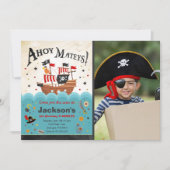 Pirate Birthday Invitation ahoy Pirate Party Bash Kaart (Voorkant)