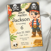 Pirate Birthday Invitation, bewerkbare Kinder part Kaart