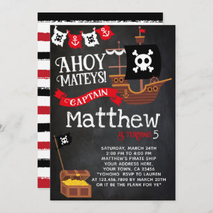 Pirate Birthday Invitation Kaart