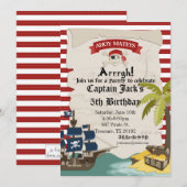 Pirate Birthday Invitation Kaart (Voorkant / Achterkant)