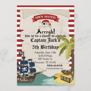 Pirate Birthday Invitation Kaart
