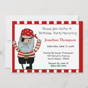 Pirate Birthday Invitation Kaart