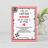 Pirate Birthday Invitation Kaart (Staand voorkant)