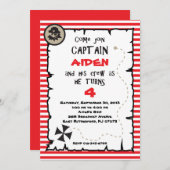 Pirate Birthday Invitation Kaart (Voorkant / Achterkant)