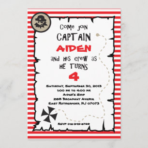 Pirate Birthday Invitation Kaart