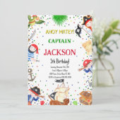 Pirate Birthday Invitation Kaart (Staand voorkant)