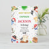 Pirate Birthday Invitation Kaart (Staand voorkant)