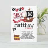 Pirate Birthday Invitation Kaart (Staand voorkant)