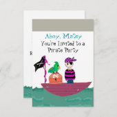 Pirate Birthday Invitation Kaart (Voorkant / Achterkant)