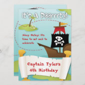 Pirate Birthday Invitation Kaart (Voorkant / Achterkant)