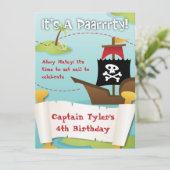 Pirate Birthday Invitation Kaart (Staand voorkant)