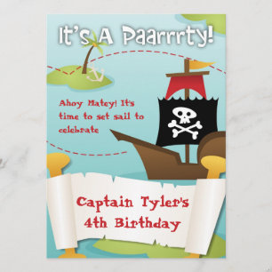 Pirate Birthday Invitation Kaart