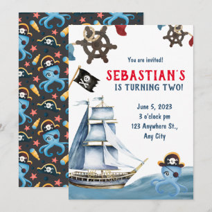 Pirate Birthday Invitation Kaart