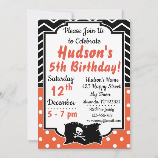Pirate Birthday Invitation Kaart (Voorkant)
