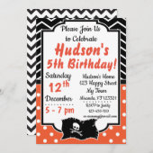 Pirate Birthday Invitation Kaart (Voorkant / Achterkant)
