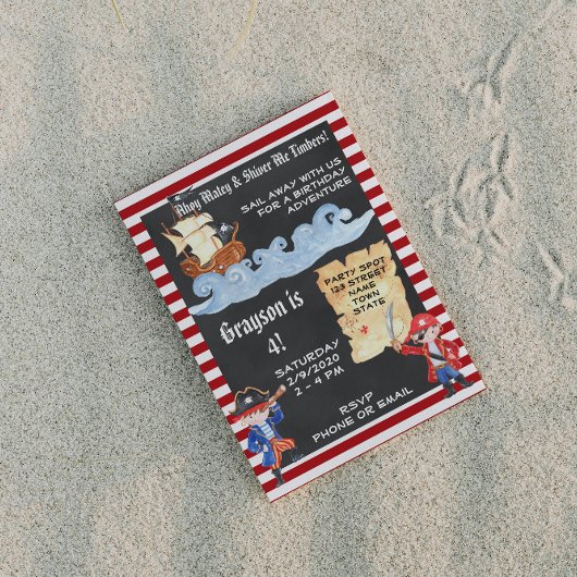 Pirate Birthday Invitation Kaart